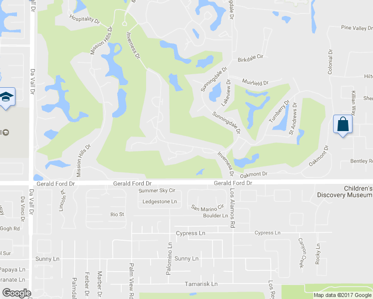 map of restaurants, bars, coffee shops, grocery stores, and more near 818 Inverness Drive in Rancho Mirage