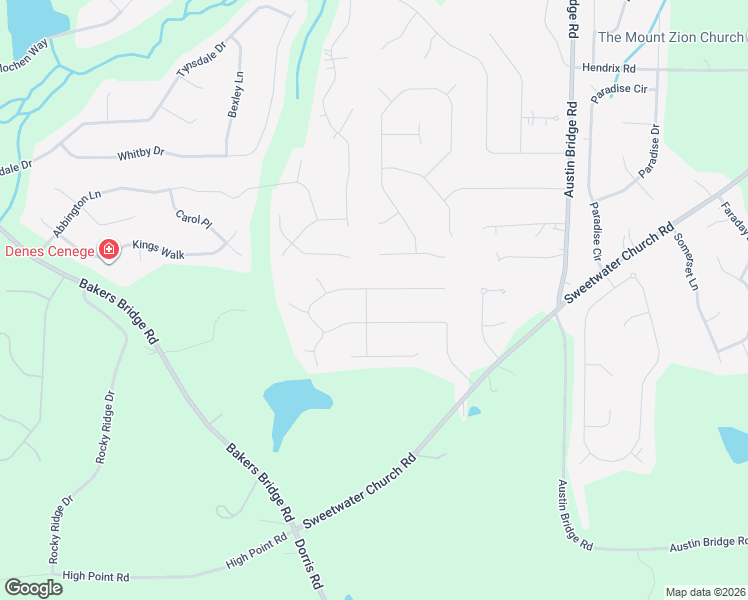 map of restaurants, bars, coffee shops, grocery stores, and more near 348 Sumer Lane North in Douglasville