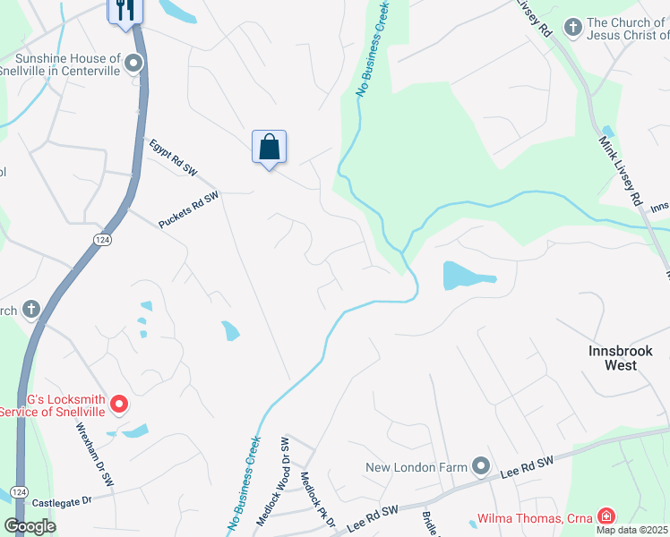 map of restaurants, bars, coffee shops, grocery stores, and more near 4269 David Austin Court Southwest in Snellville