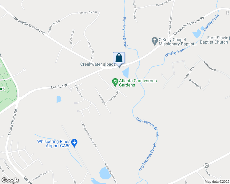 map of restaurants, bars, coffee shops, grocery stores, and more near 4695 Matthews Park Drive in Snellville