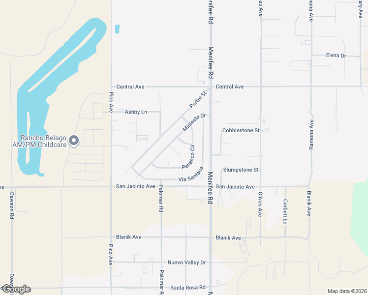 map of restaurants, bars, coffee shops, grocery stores, and more near 28876 Pasito Street in Nuevo