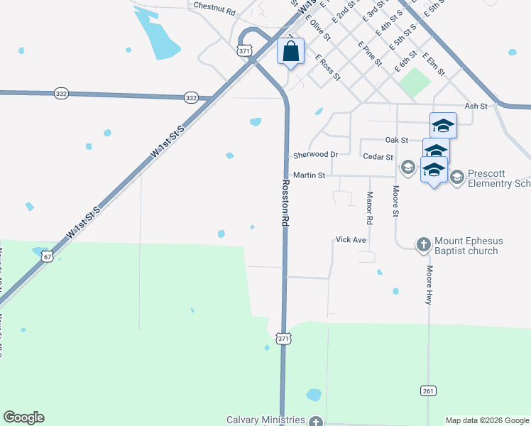 map of restaurants, bars, coffee shops, grocery stores, and more near 582 Rosston Road in Prescott