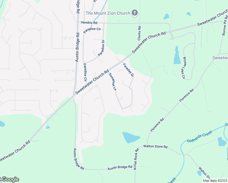map of restaurants, bars, coffee shops, grocery stores, and more near 174 Somerset Lane in Douglasville
