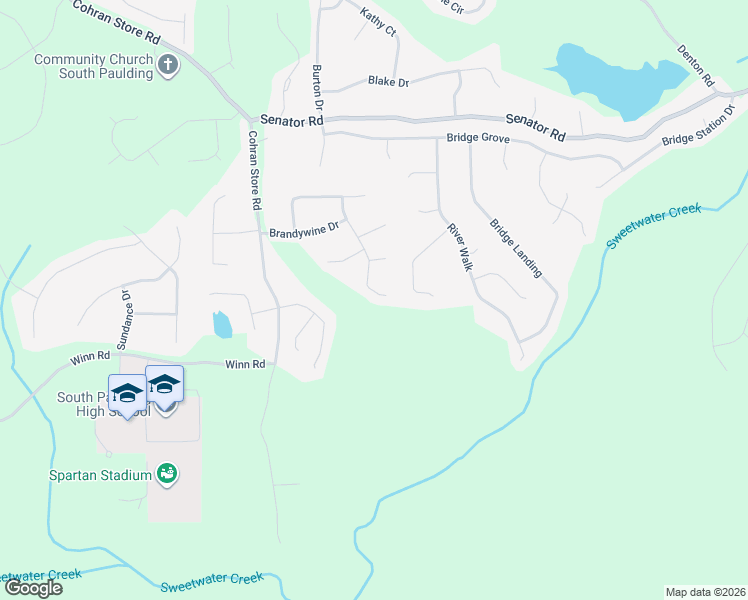 map of restaurants, bars, coffee shops, grocery stores, and more near 268 Applejack Drive in Douglasville