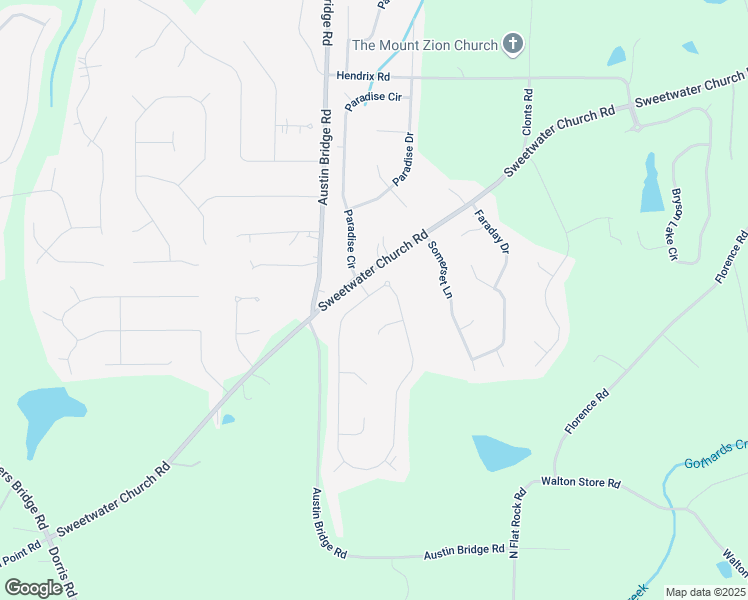map of restaurants, bars, coffee shops, grocery stores, and more near 1041 Sweetwater Bridge Circle in Douglasville