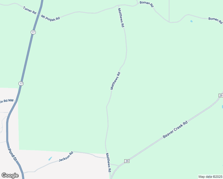 map of restaurants, bars, coffee shops, grocery stores, and more near Matthews Road in Lamar County