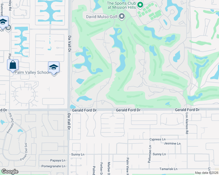 map of restaurants, bars, coffee shops, grocery stores, and more near 35066 Mission Hills Drive in Rancho Mirage