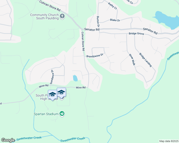 map of restaurants, bars, coffee shops, grocery stores, and more near 15 Cobblestone Court in Douglasville