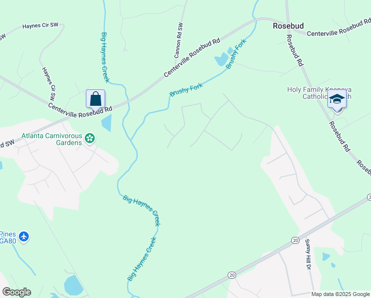 map of restaurants, bars, coffee shops, grocery stores, and more near 6110 Fieldwood Lane in Loganville