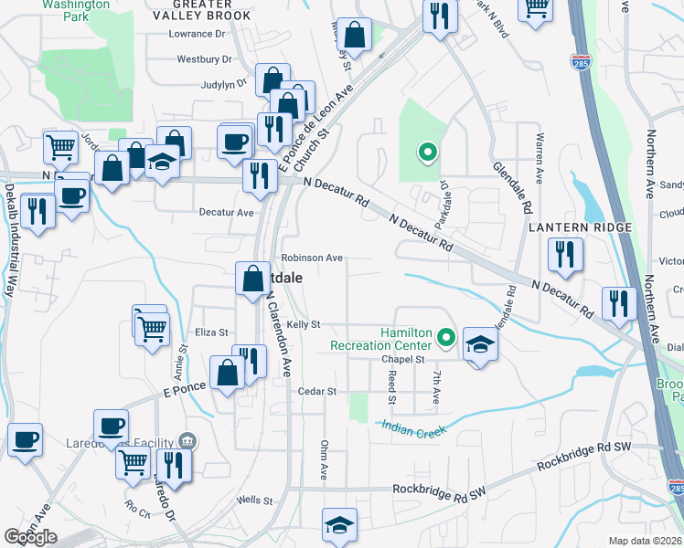 map of restaurants, bars, coffee shops, grocery stores, and more near 488 Third Avenue in Scottdale