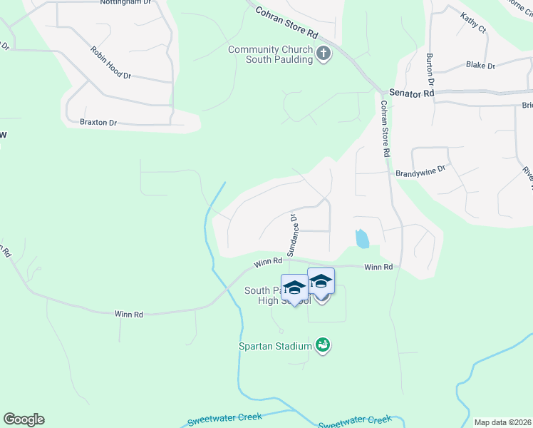map of restaurants, bars, coffee shops, grocery stores, and more near 161 Cassidy Trail in Douglasville