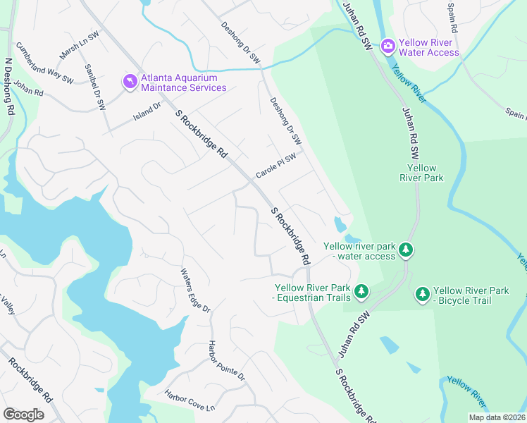 map of restaurants, bars, coffee shops, grocery stores, and more near 3384 Sheree Trail in Stone Mountain