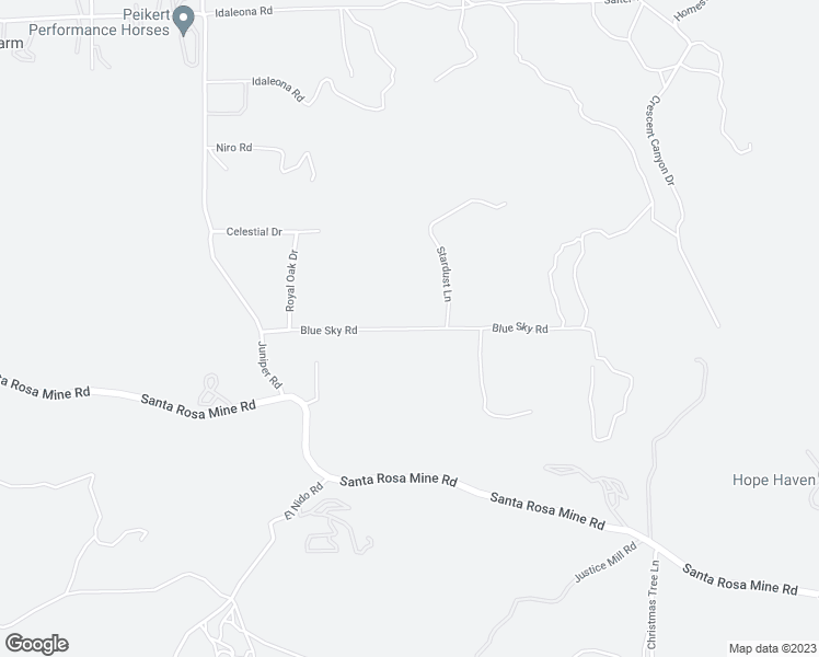 map of restaurants, bars, coffee shops, grocery stores, and more near Blue Sky Road in Perris