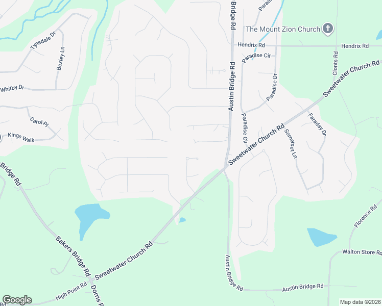 map of restaurants, bars, coffee shops, grocery stores, and more near 157 Pebble Path in Douglasville