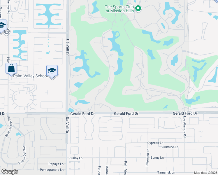 map of restaurants, bars, coffee shops, grocery stores, and more near 35058 Mission Hills Drive in Rancho Mirage
