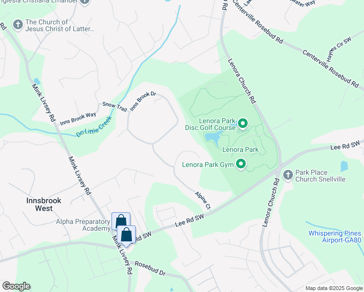 map of restaurants, bars, coffee shops, grocery stores, and more near 4371 Alpine Court in Snellville