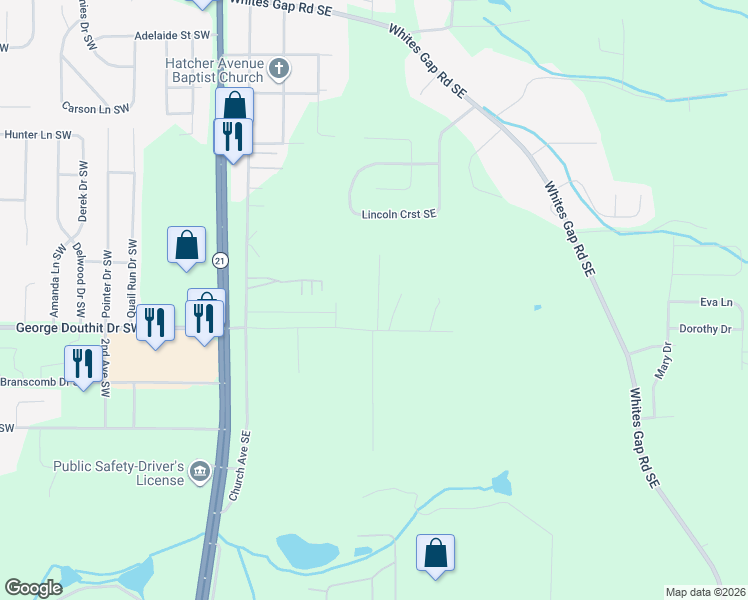 map of restaurants, bars, coffee shops, grocery stores, and more near 227 Eagle Bald Road in Jacksonville