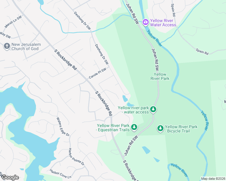 map of restaurants, bars, coffee shops, grocery stores, and more near 3444 Joel Court in Stone Mountain