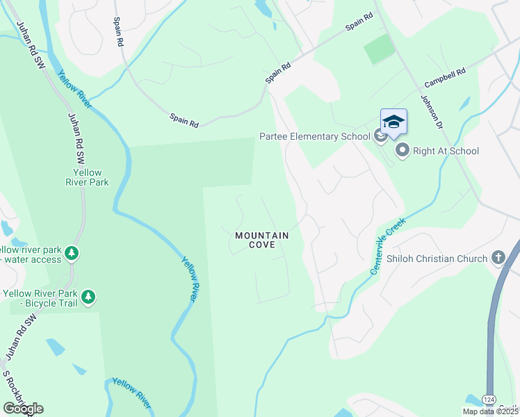 map of restaurants, bars, coffee shops, grocery stores, and more near 3641 Mountain Cove Road in Snellville