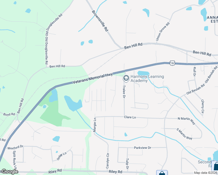 map of restaurants, bars, coffee shops, grocery stores, and more near 4541 Wallis Drive in Lithia Springs