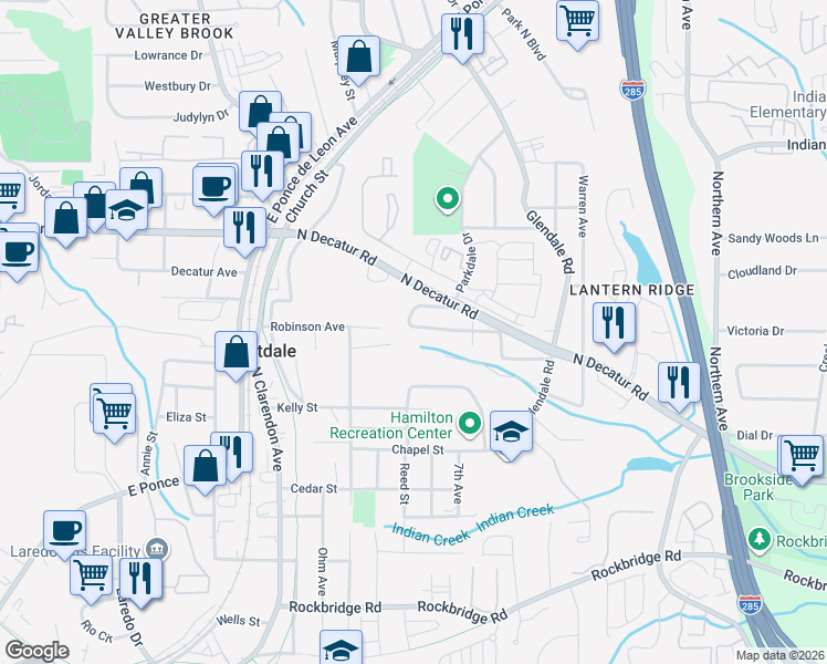 map of restaurants, bars, coffee shops, grocery stores, and more near 3203 Robinson Avenue in Scottdale