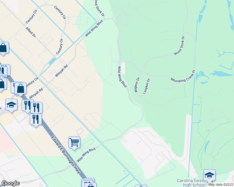 map of restaurants, bars, coffee shops, grocery stores, and more near 1009 Spoonbill Drive in Conway