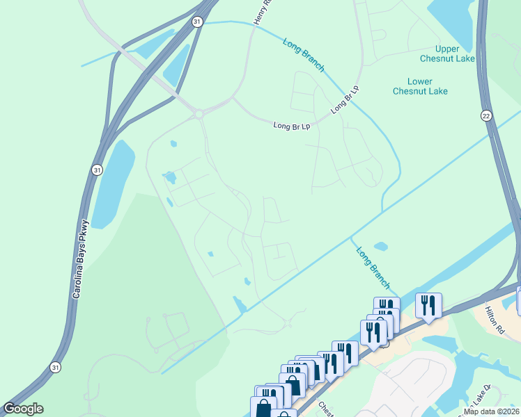 map of restaurants, bars, coffee shops, grocery stores, and more near 6510-6848 Water Tower Rd in Longs