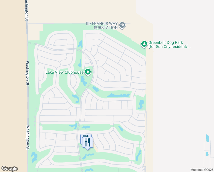 map of restaurants, bars, coffee shops, grocery stores, and more near 78638 Alliance Way in Palm Desert
