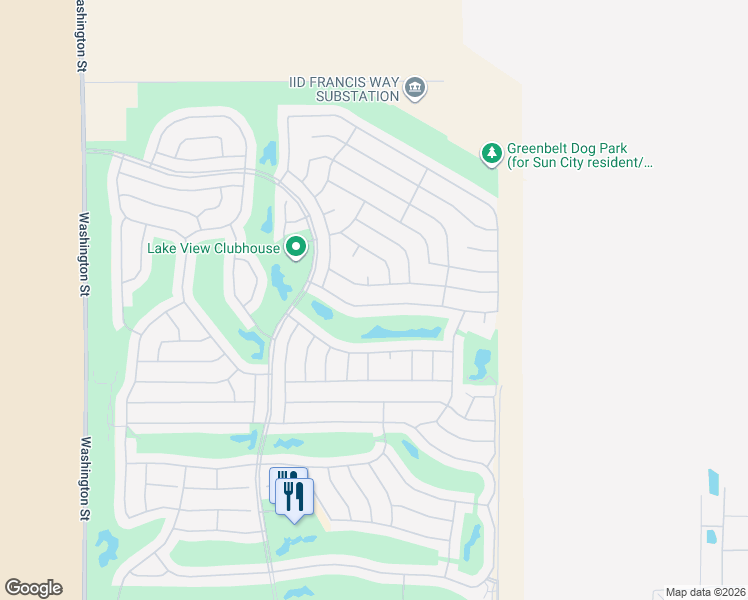 map of restaurants, bars, coffee shops, grocery stores, and more near 78680 Alliance Way in Palm Desert