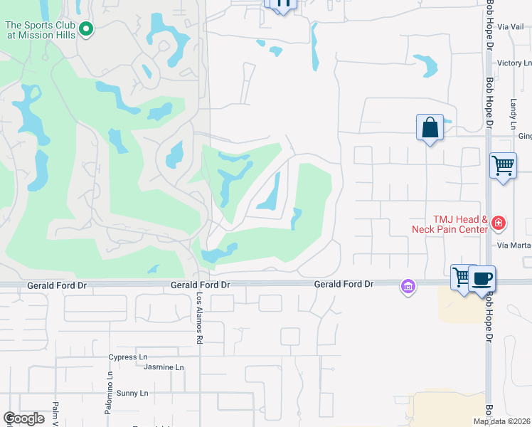 map of restaurants, bars, coffee shops, grocery stores, and more near 12154 Saint Andrews Drive in Rancho Mirage