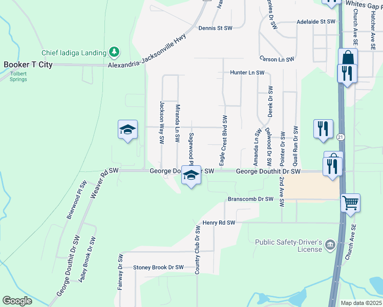 map of restaurants, bars, coffee shops, grocery stores, and more near 1219 Sagewood Place in Jacksonville