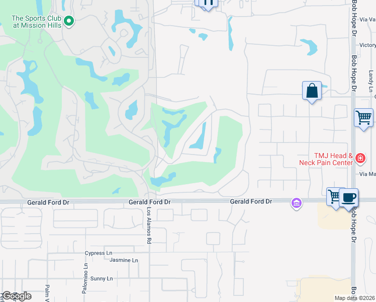 map of restaurants, bars, coffee shops, grocery stores, and more near 12152 Saint Andrews Drive in Rancho Mirage