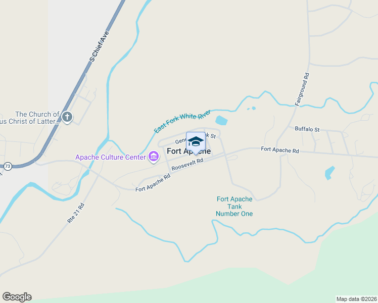 map of restaurants, bars, coffee shops, grocery stores, and more near in Fort Apache