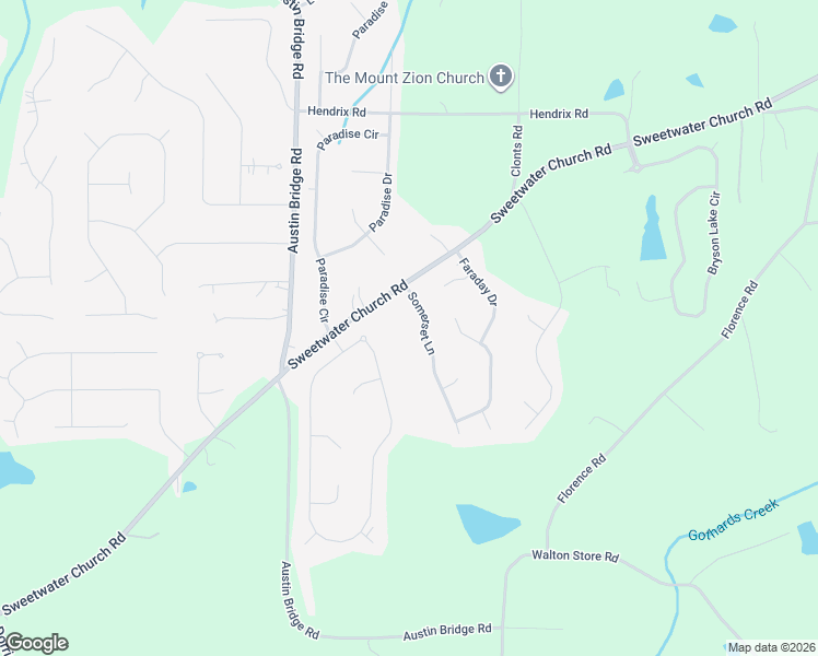 map of restaurants, bars, coffee shops, grocery stores, and more near 114 Somerset Lane in Douglasville