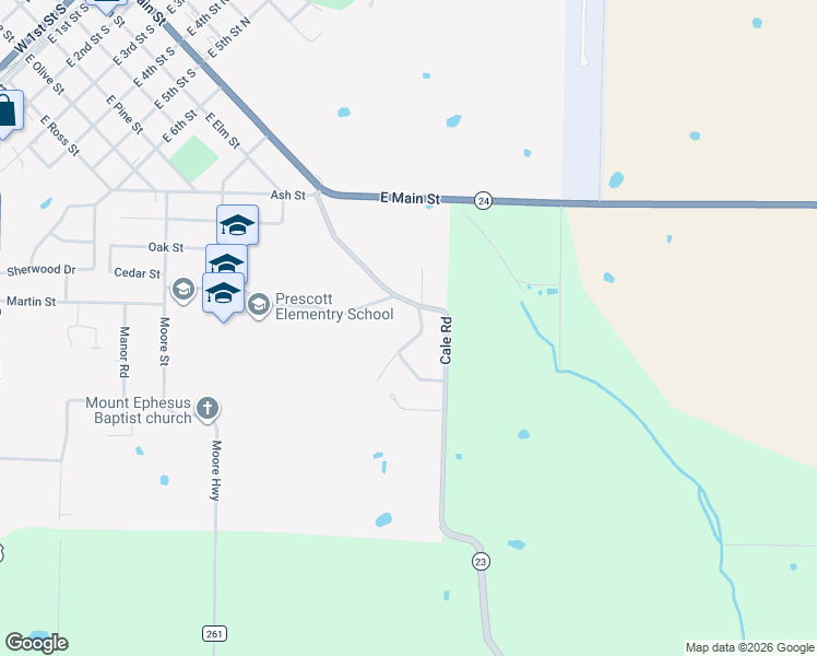 map of restaurants, bars, coffee shops, grocery stores, and more near 102 Kathryn in Prescott