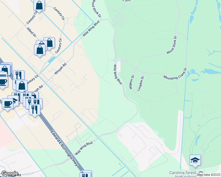 map of restaurants, bars, coffee shops, grocery stores, and more near 1009 Spoonbill Drive in Conway