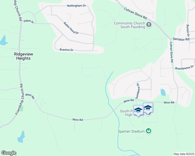 map of restaurants, bars, coffee shops, grocery stores, and more near 881 Bryson Lake Circle in Douglasville