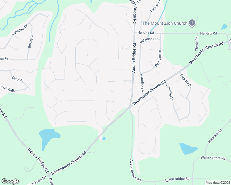 map of restaurants, bars, coffee shops, grocery stores, and more near 157 Pebble Path in Douglasville