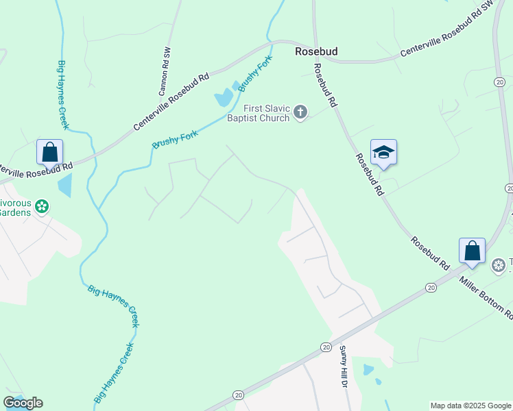 map of restaurants, bars, coffee shops, grocery stores, and more near 7140 Greenridge Drive in Loganville