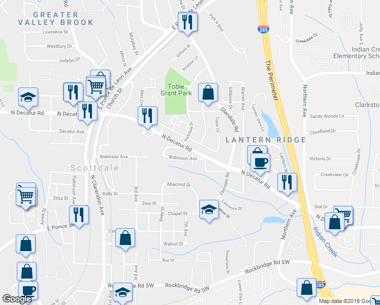map of restaurants, bars, coffee shops, grocery stores, and more near 506 Jointer Avenue in Scottdale