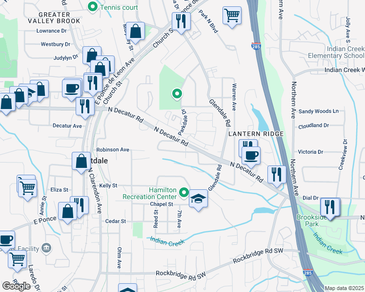 map of restaurants, bars, coffee shops, grocery stores, and more near 506 Jointer Avenue in Scottdale