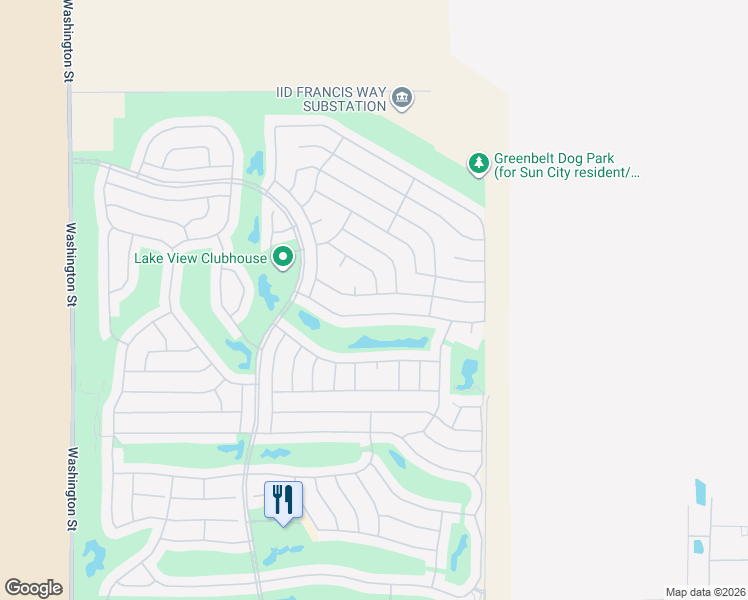 map of restaurants, bars, coffee shops, grocery stores, and more near 78750 Alliance Way in Palm Desert