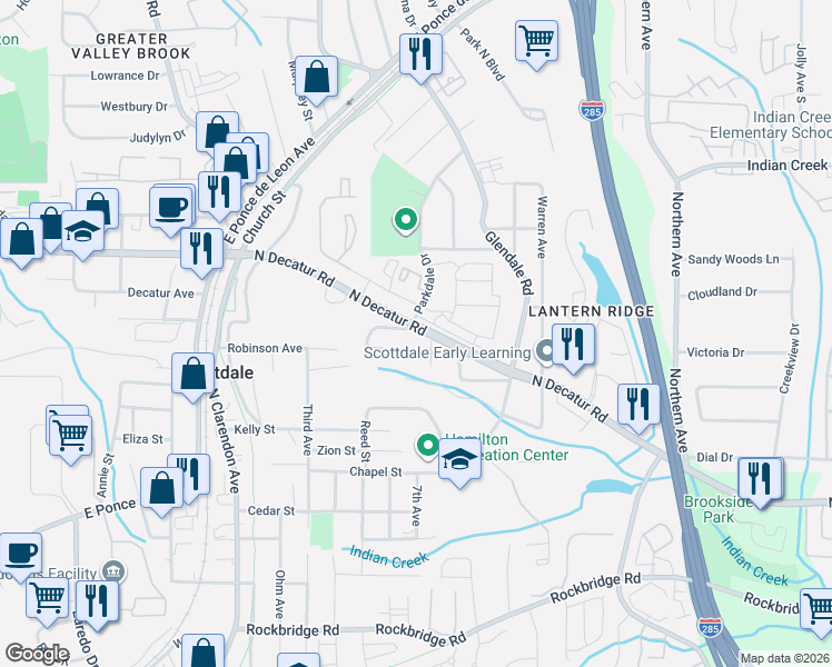 map of restaurants, bars, coffee shops, grocery stores, and more near 3246 Robinson Avenue in Scottdale
