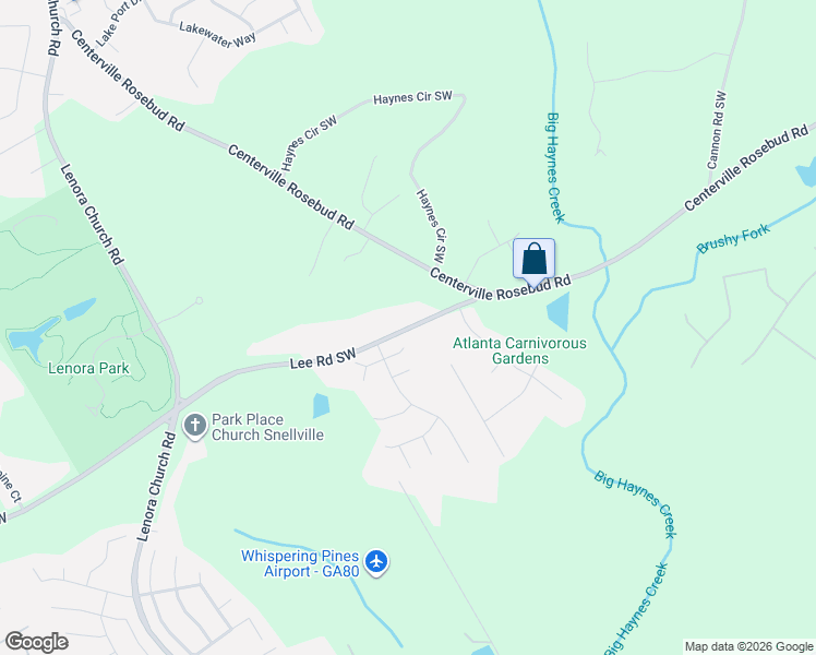 map of restaurants, bars, coffee shops, grocery stores, and more near 2911 Lee Road Southwest in Snellville
