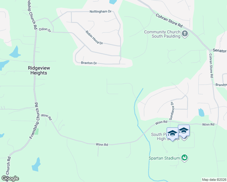 map of restaurants, bars, coffee shops, grocery stores, and more near 329 Brookwood Crossing in Douglasville