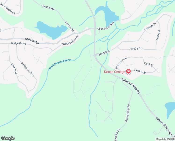 map of restaurants, bars, coffee shops, grocery stores, and more near 206 Bridgestone Lane in Douglasville