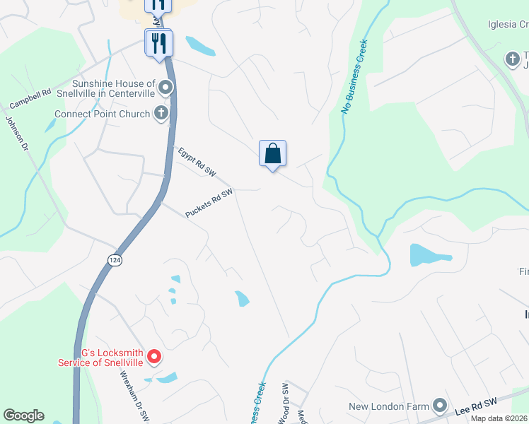 map of restaurants, bars, coffee shops, grocery stores, and more near 4153 Laurel Bend Court in Snellville