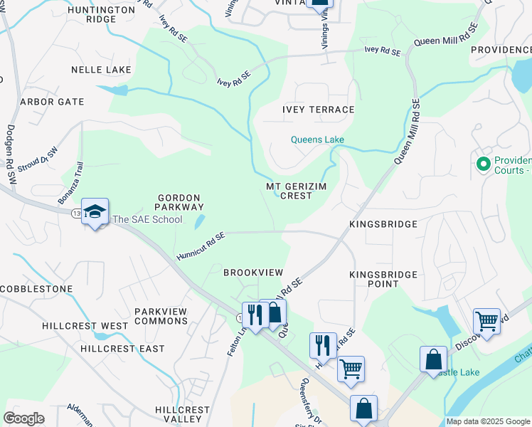 map of restaurants, bars, coffee shops, grocery stores, and more near 6612 Destiny Drive Southeast in Mableton