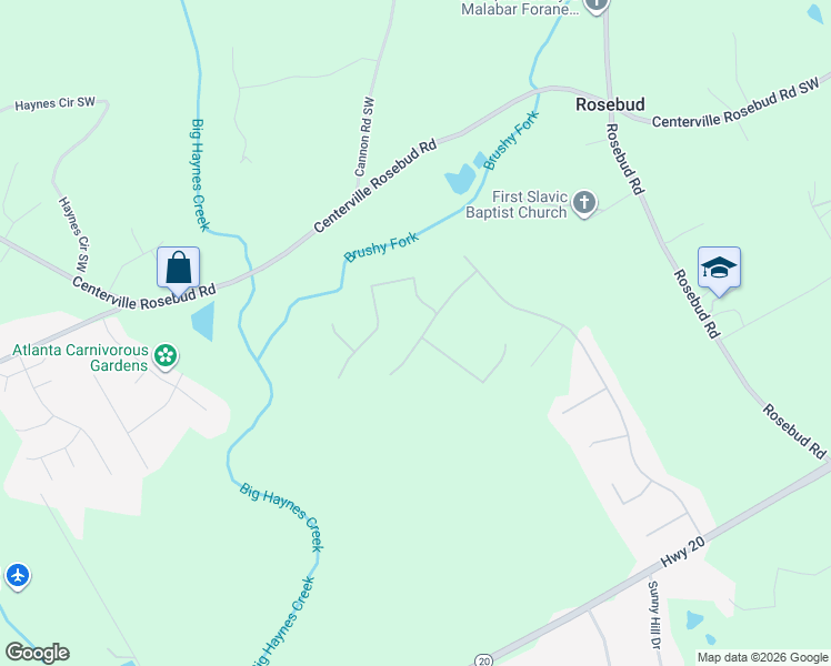 map of restaurants, bars, coffee shops, grocery stores, and more near 6050 Fieldwood Lane in Loganville