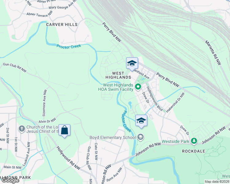 map of restaurants, bars, coffee shops, grocery stores, and more near 1738 Sanford Drive in Atlanta